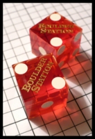 Dice : Dice - Casino Dice - Boulder Station Red Clear with Gold Logo - SK Collection buy Nov 2010